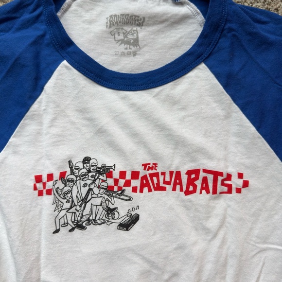 The Aquabats Retro White & Blue Raglan Baseball Tee - Picture 2 of 3